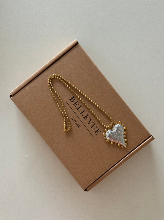 Colar Heart Silver Gold